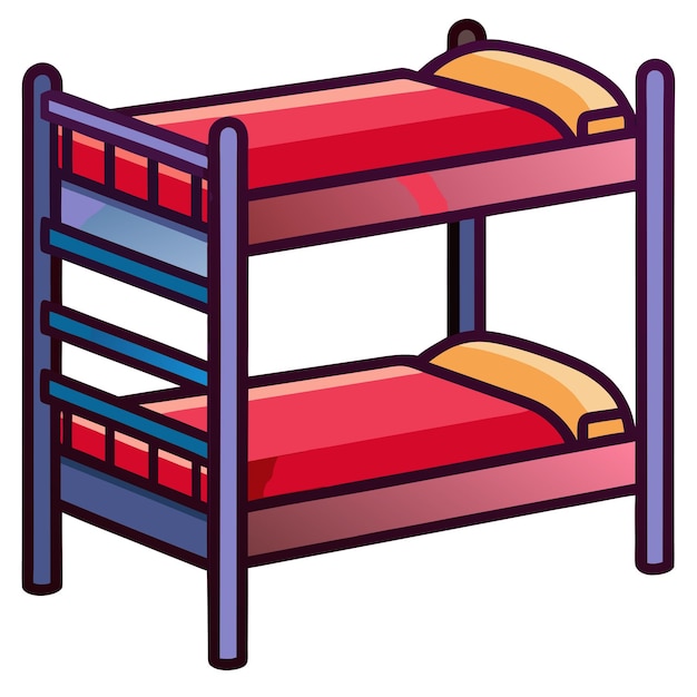 Bunk bed clip art and Vector Design With a White Background