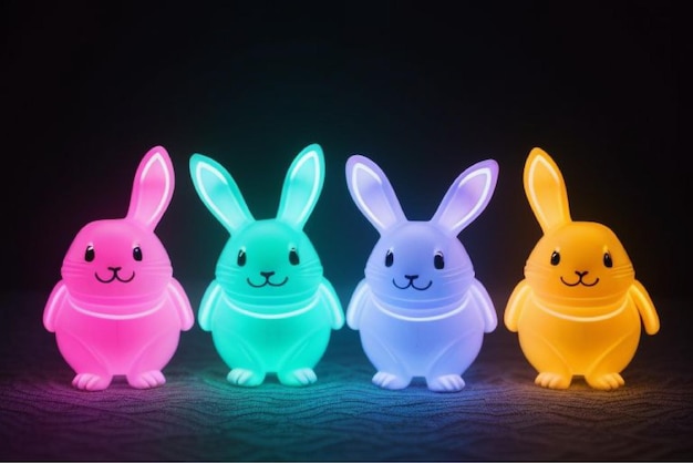 Vector bunny brigade group of cute rabbits