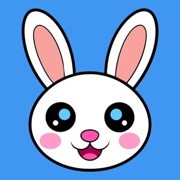 Vector bunny face vector illustration kawaii