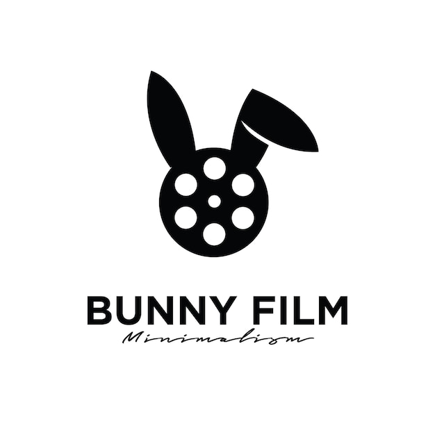 Bunny film cinema camera logo icon design