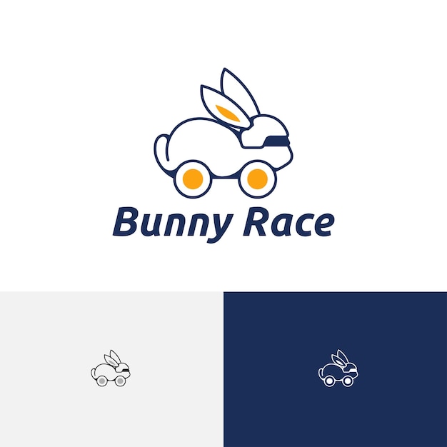 Bunny Race Rabbit Car Fun Ride Automotive Logo