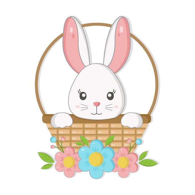 Bunny vector in flat design