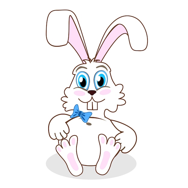 Bunny with a blue bow