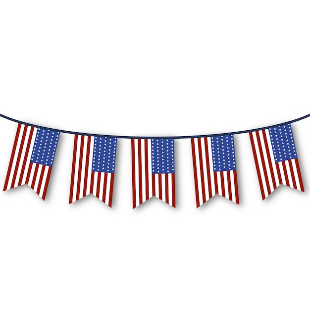 Bunting Flag Flag america decorating the Declaration Independence day United State of America 4 th july Illustrator eps 10