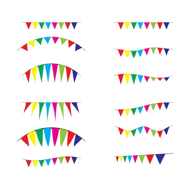 Bunting flags for celebrations, parties, and birthday vector.