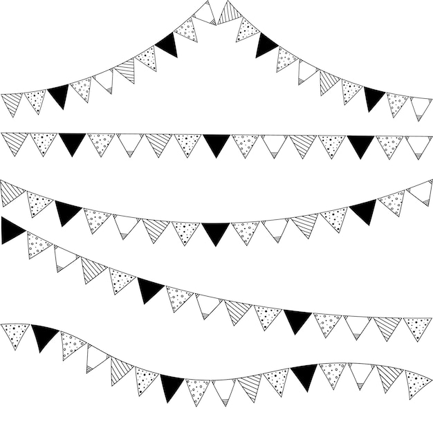 Bunting flags on white background vector eps10