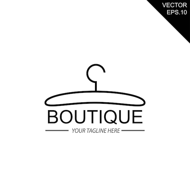 buotique store outline logo template vector eps 10