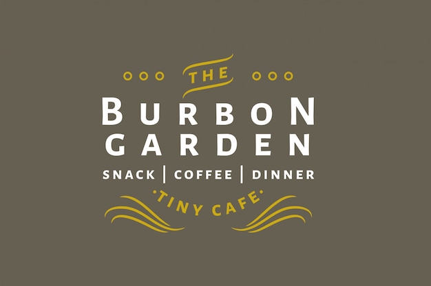 Burbon Garden - Snack | Coffee | Dinner - Vintage Logo