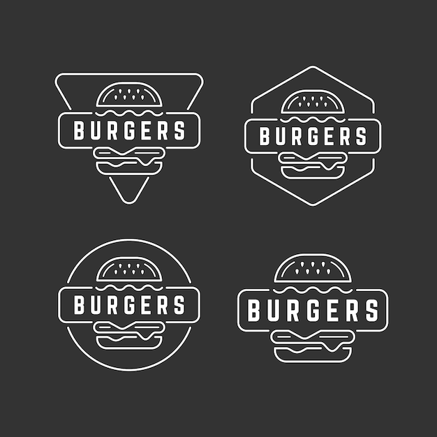 Burger badge logo mono line