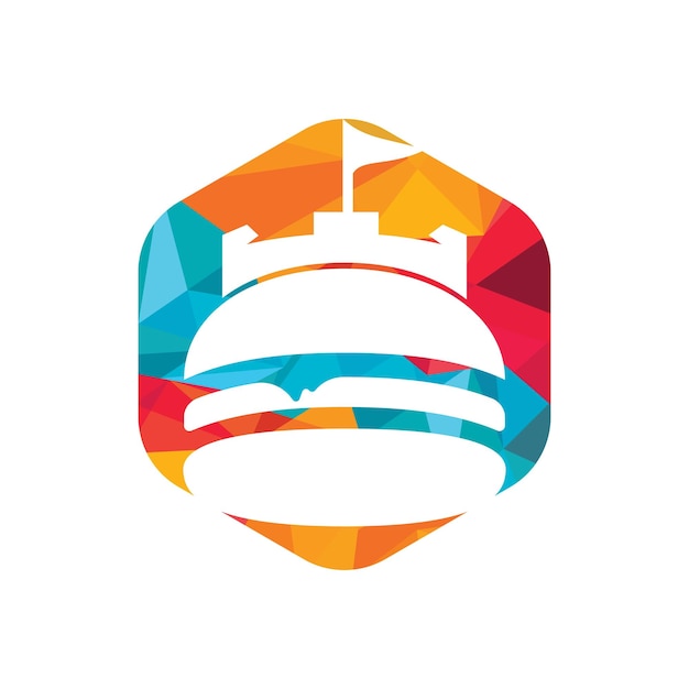 Burger castle vector logo design