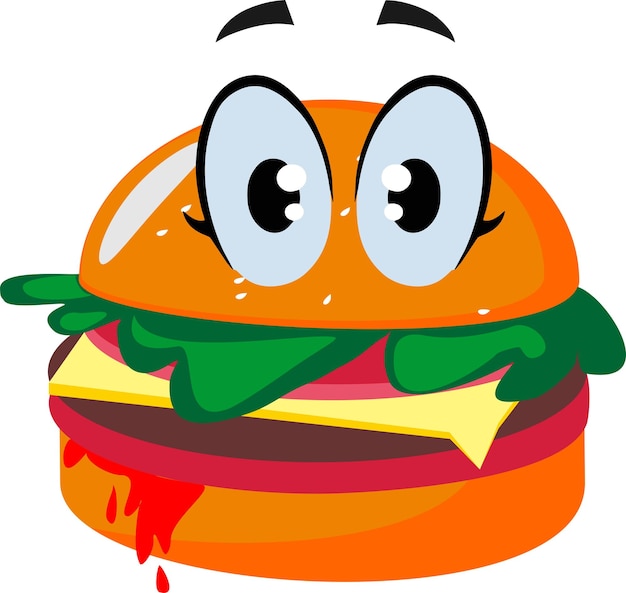 Vector burger character vector