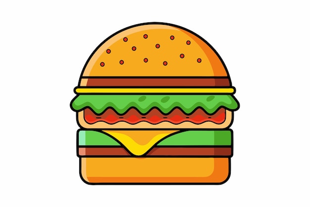 Burger clean color silhouette vector C