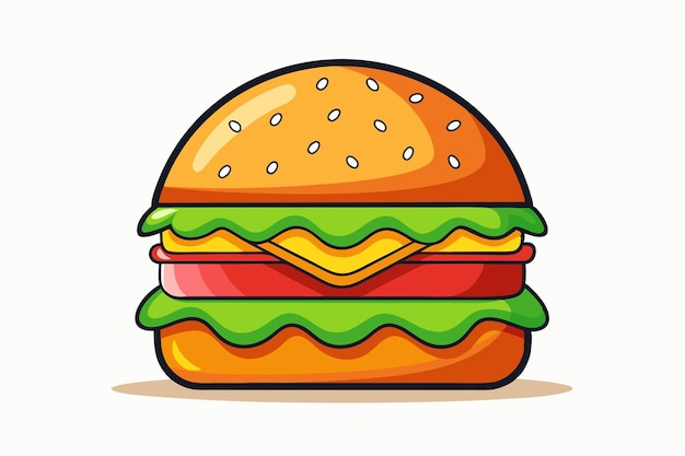 Burger clean color silhouette vector K