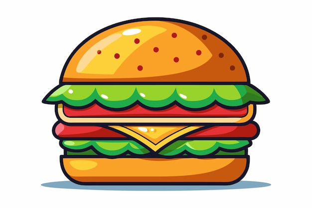 Burger clean color silhouette vector O