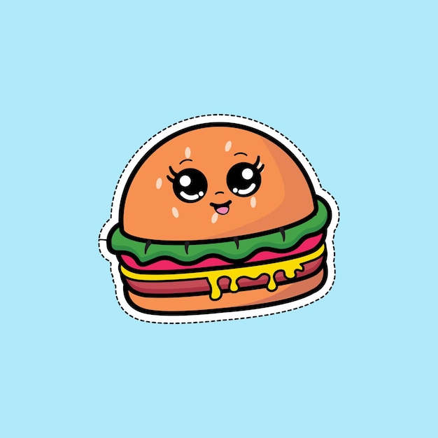 Vector burger cute icon vector design