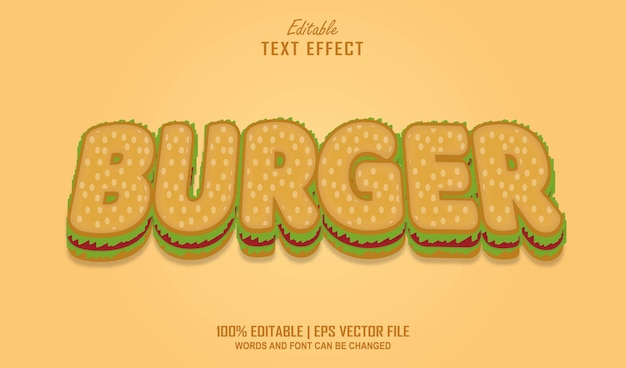 Burger Editable Text Effect Style