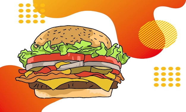 burger fast food brochure background design