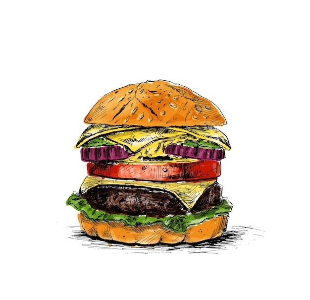 Burger fast food concept