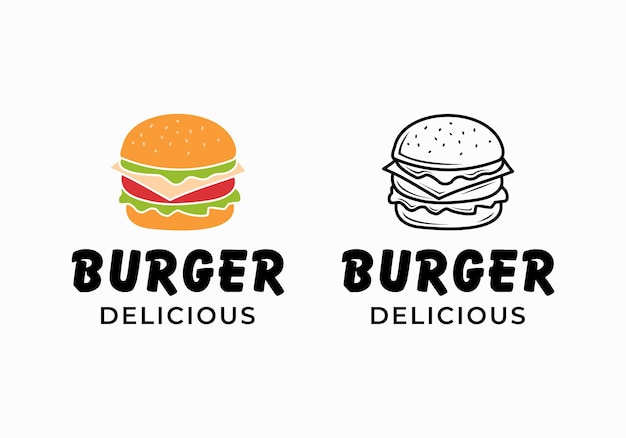 Burger fast food logo design template