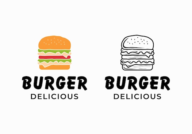 Burger fast food logo design template