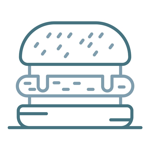 Burger Flat Illustration