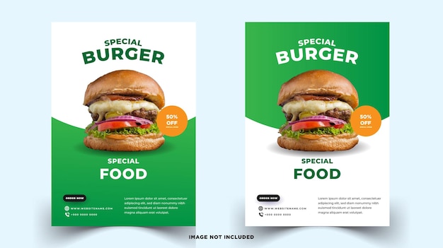 Burger flyer restaurant template. Vector EPS Template