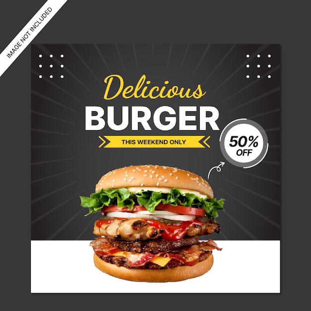 Burger food promotion instagram post