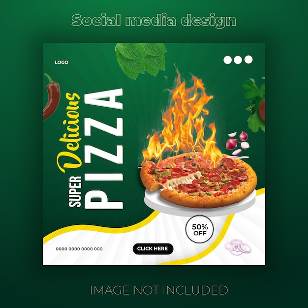 Burger Food and restaurant pizza social media or chicken banner template