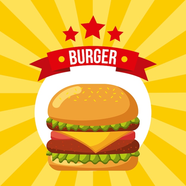 Burger icon fast food restaurant menu