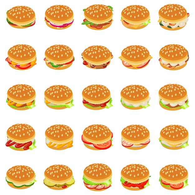 Burger icon set