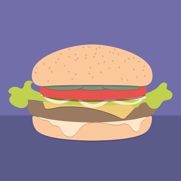 Burger illustration vector fast food clipart