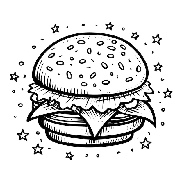 Burger illustration vector style