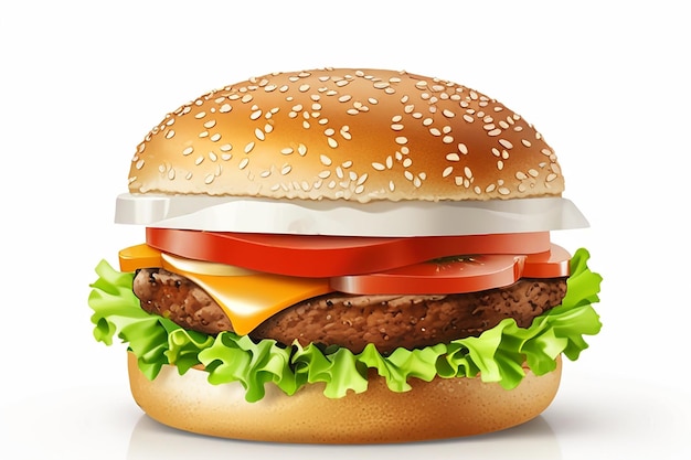 burger isolated on white background