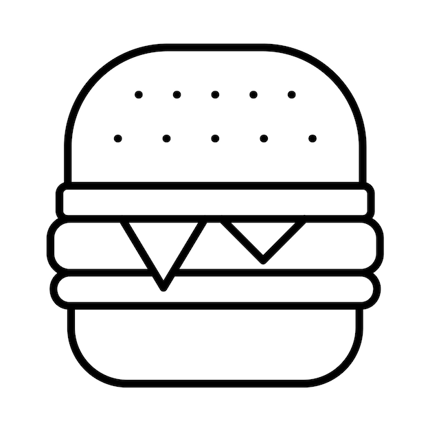 Burger Line Illustration