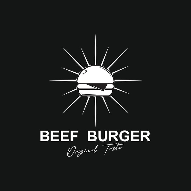 Vector burger logo bread vector meat and vegetable fast food design burger shop and product brand icon illustration