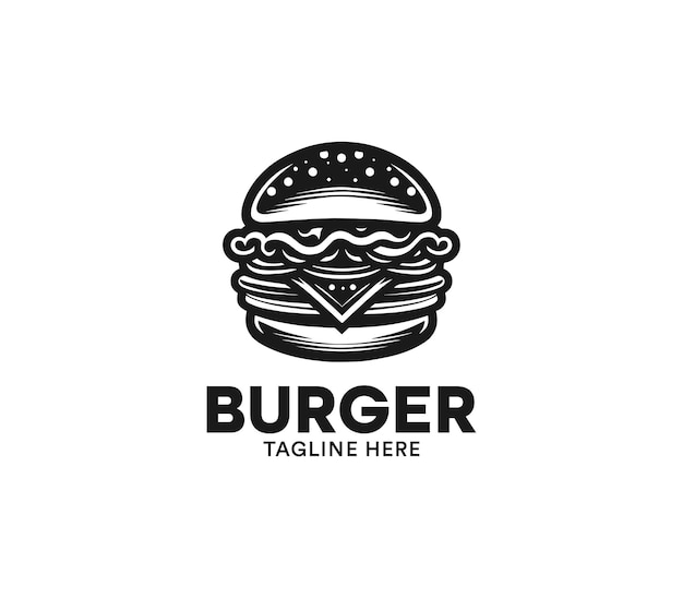 Vector burger logo design vector fast food logo modern burger minimal design burger company logo