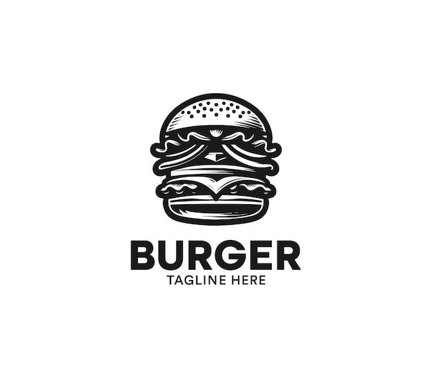 Vector burger logo design vector fast food logo modern burger minimal design burger company logo