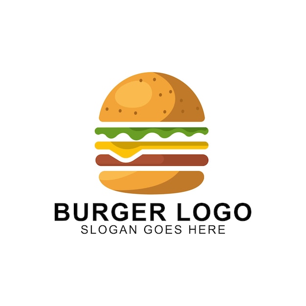 Burger Logo Fast food Logo illustration emblem label Burger vintage logo design business