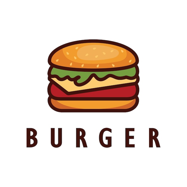 Burger logo illustration restaurant emblem cafe burger and factory label fast food vector