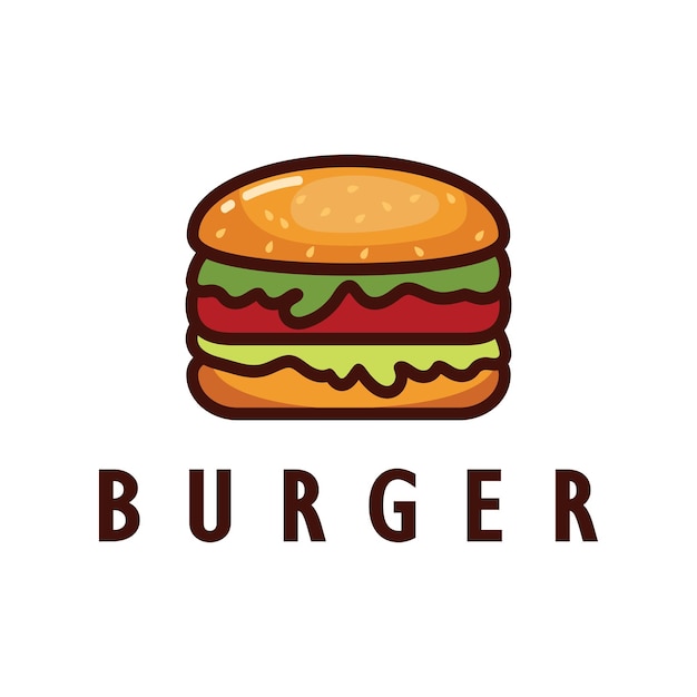 Burger logo illustration restaurant emblem cafe burger and factory label fast food vector