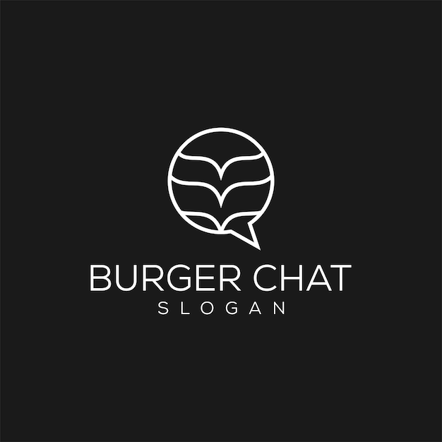 Burger Logo With Chat Icon- Burger Chat