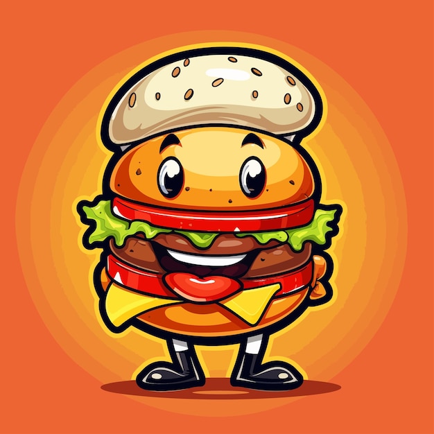 Vector burger_mascot_cartoon