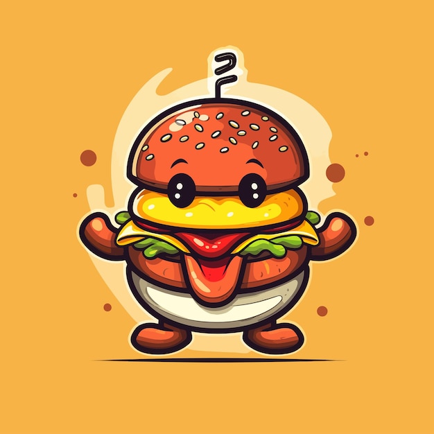 Vector burger_mascot_cartoon