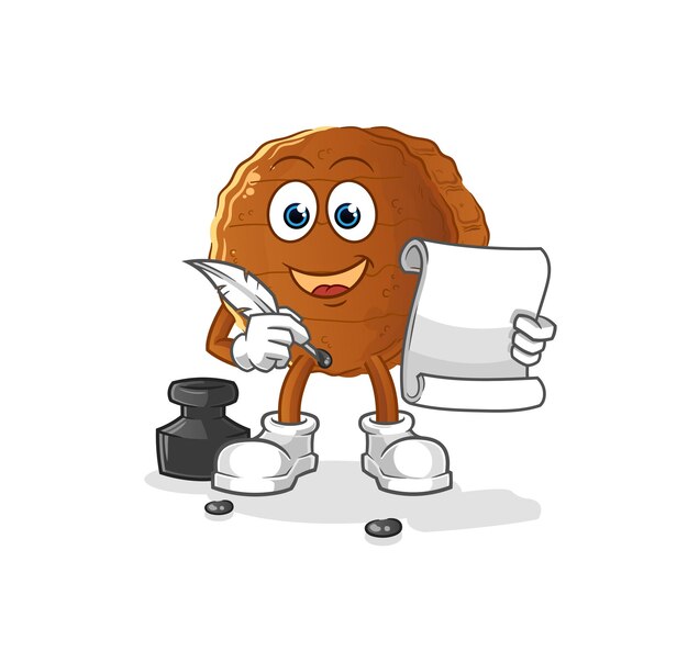 Burger meat writer vector. cartoon character