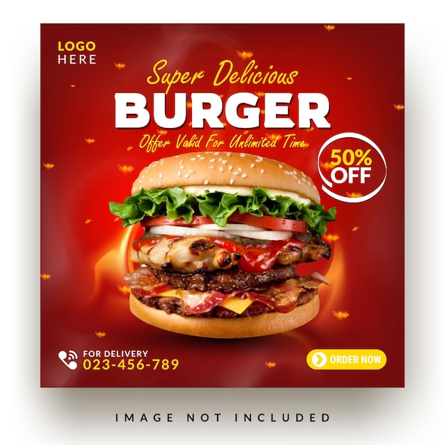 Burger menu promotion banner