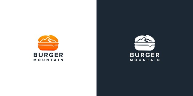 Burger and mountain logo design