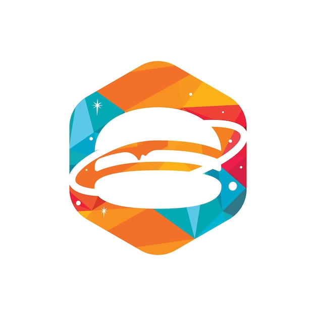 Burger planet vector logo design