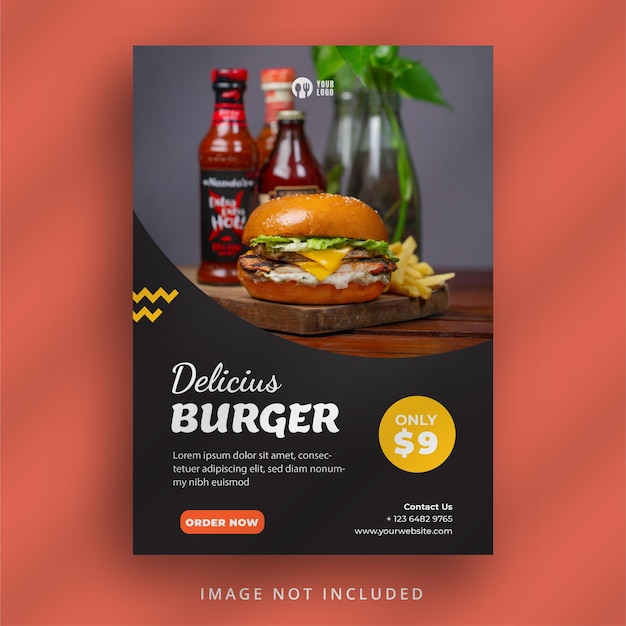 Burger restaurant flyer template