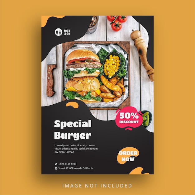 Burger restaurant flyer template