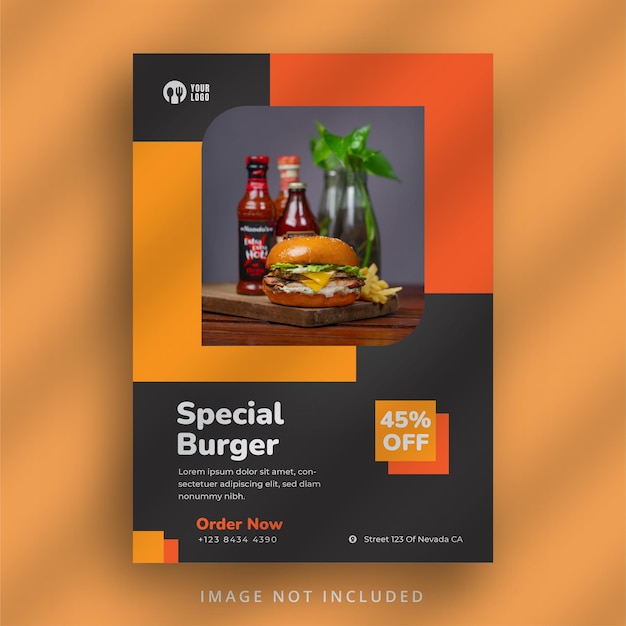 Burger restaurant flyer template